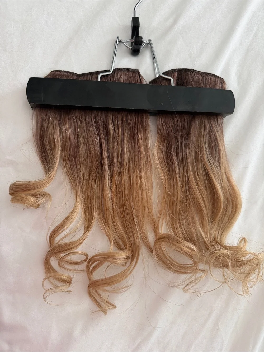 Rooted Blonde Ombre Clip-In Human Hair Extensions - Natural Light Brown to Blond